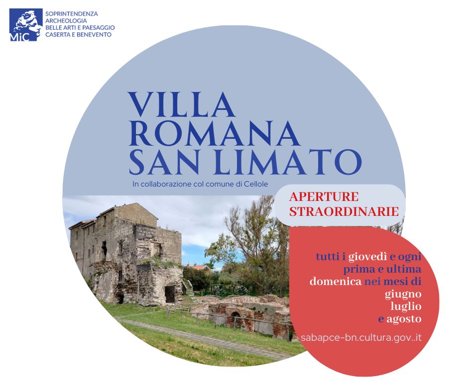 La Soprintendenza Archeologia Belle Arti e Paesaggio per le province di Caserta e Benevento firma un protocollo d’intesa con il Comune di Cellole per le aperture della Villa Romana di San Limato